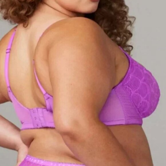 Savage X Fenty X-Rated Lace Balconette Bra in Purple Size 40DDD NWT $50 - Picture 2 of 7